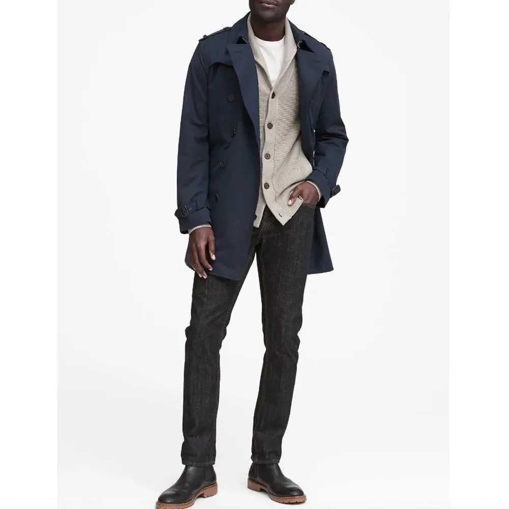 Banana Republic Men's Trench Coat Peacoat - Medium